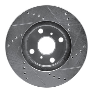 R1 04-06 Scion XA Front Left Drilled & Slotted Silver Brake Rotor