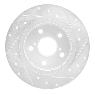 R1 11-16 Scion TC Rear Left Drilled & Slotted Silver Brake Rotor