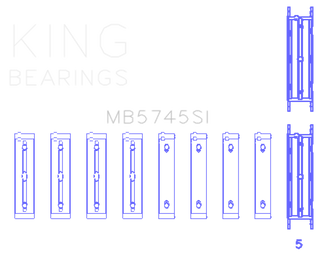 King Engine Bearings Subaru FA/FB (Size 0.50 Oversized) Main Bearing Set