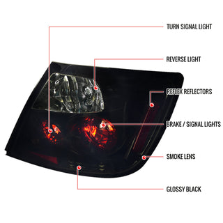 Spec D Euro Tail Lights (Dark Black): Scion tC 2005 - 2010