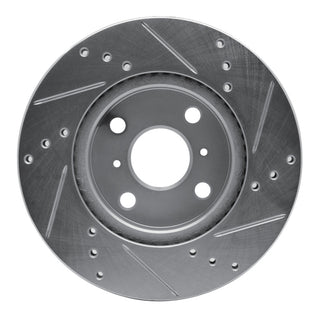 R1 12-15 Scion IQ Front Left Drilled & Slotted Silver Brake Rotor