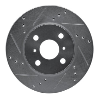 R1 12-15 Scion IQ Front Left Drilled & Slotted Silver Brake Rotor