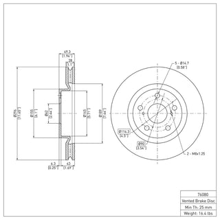 DFC 11-16 Scion tC Front Brake Rotor