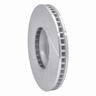R1 Concepts Drilled & Slotted Silver Brake Rotor (RIGHT FRONT): Toyota GR Supra (20-26)