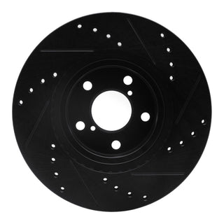 R1 Concepts Drilled Slotted Black Brake Rotor (FRONT LEFT): BRZ/FR-S/86