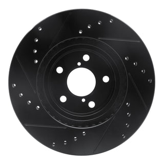 R1 Concepts Drilled & Slotted Black Brake Rotor (FRONT RIGHT): BRZ/FR-S/86