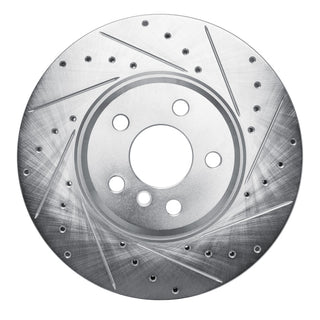 R1 Concepts Drilled & Slotted Silver Brake Rotor (FRONT RIGHT): Toyota GR Supra (20-26)