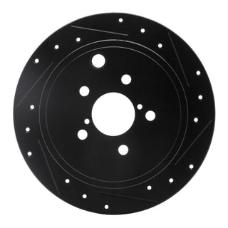 R1 Concepts Drilled & Slotted Black Brake Rotor (REAR RIGHT): BRZ/FR-S/86