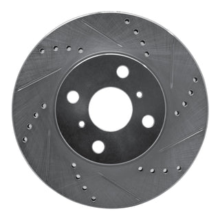 R1 04-06 Scion XA Front Right Drilled & Slotted Silver Brake Rotor