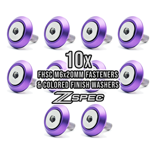 ZSPEC Metric Fender Fastener Kit M6-1.0x20mm, 10-Pack, Stainless Steel & Billet Aluminum for Multiple Toyota, Subaru, Scion Models