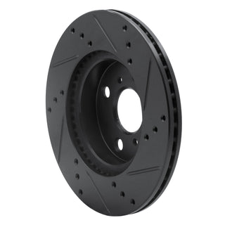 R1 12-15 Scion IQ Front Left Drilled & Slotted Black Brake Rotor