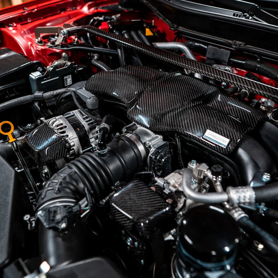 Compressive Tuning Carbon Fiber Intake Manifold Cover w/ Pulley Cover Addon: Subaru BRZ 2022+ & Toyota GR86 2022+