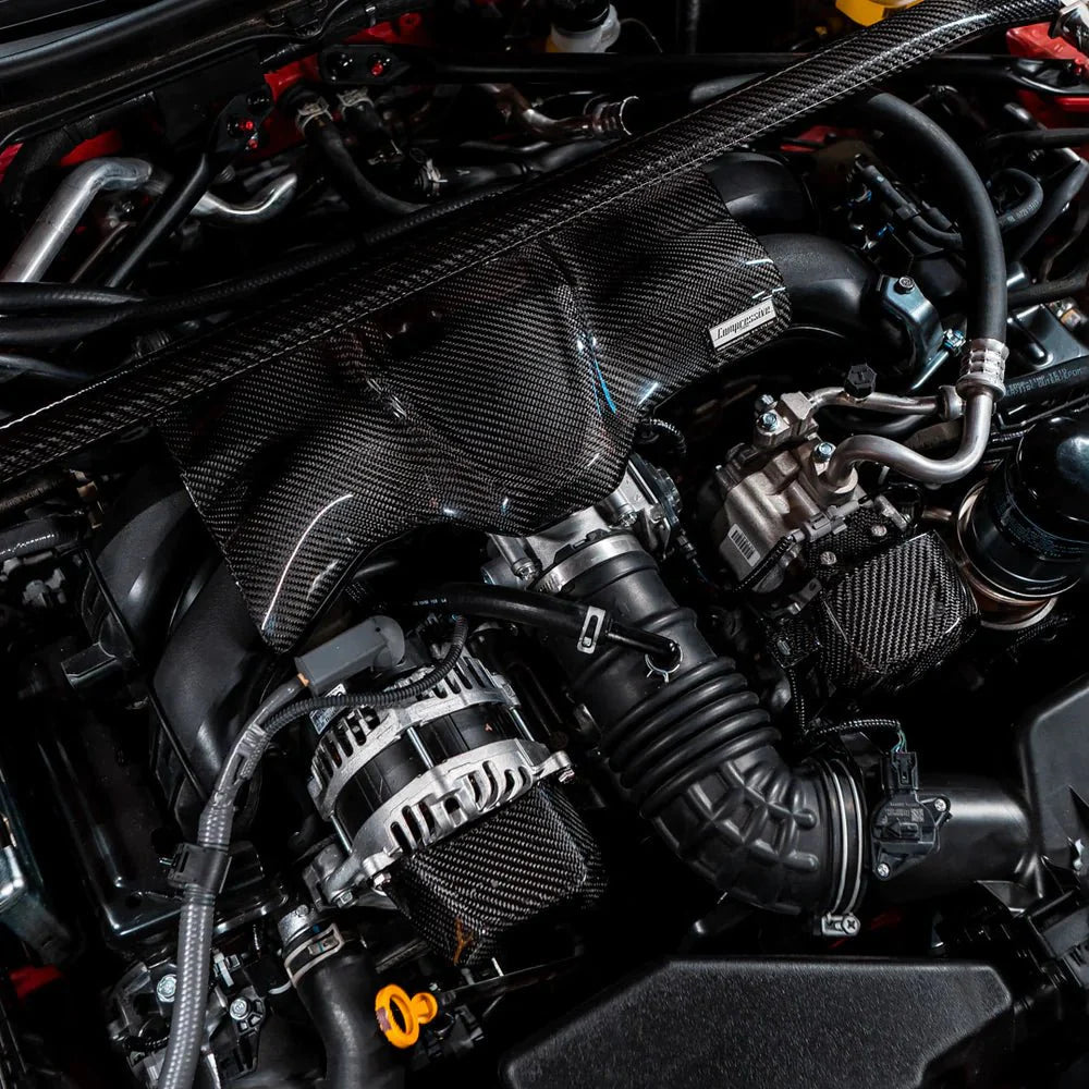 Compressive Tuning Carbon Fiber Intake Manifold Cover w/ Pulley Cover Addon: Subaru BRZ 2022+ & Toyota GR86 2022+