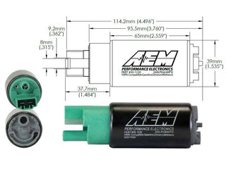 AEM 340LPH 65mm Fuel Pump Kit w/o Mounting Hooks - Ethanol Compatible