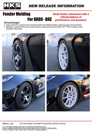 HKS Fender Molding Kit: Subaru BRZ / Toyota GR86 2022 - 2026
