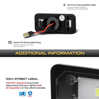 xTune 13-18 Subaru BRZ T10 Connector LED License Plate Bulb Assembly White 5500K LAC-LP-SWRX08 -Pair