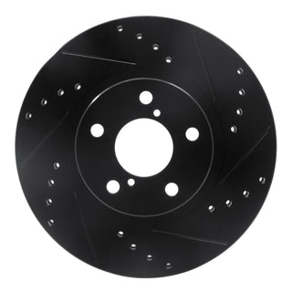 R1 Concepts Drilled & Slotted Black Brake Rotor (FRONT RIGHT): BRZ/FR-S/86