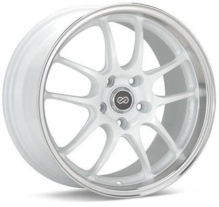 Enkei PF01 White w/ Machined Lip 17x9 | 5x114.3 (460-790-6548WM)
