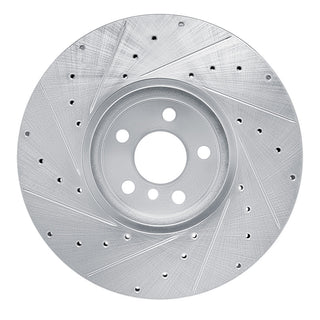 R1 Concepts Silver Drilled & Slotted Brake Rotor (LEFT FRONT): Toyota GR Supra (20-26)