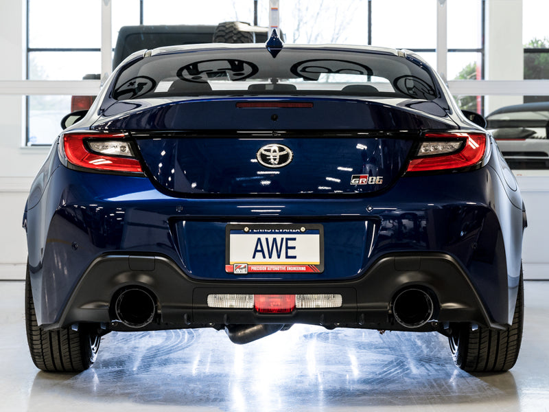 AWE Touring Edition Cat-Back Exhaust (Black Tips): Toyota GR86 & Subaru BRZ 2.4L 2022 - 2024