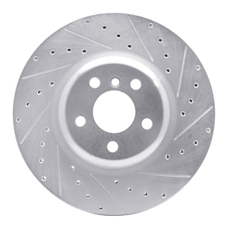 R1 Concepts Drilled & Slotted Silver Brake Rotor (REAR RIGHT): Toyota GR Supra (20-26)