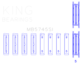 King Engine Bearings Subaru FA/FB Main Bearing Set - Size STD