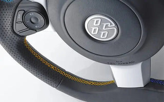 Greddy Steering Wheel Leather: Subaru BRZ (17-20), Toyota GT86 (17-21) & Toyota GR86 (22-24) w/ 3 Color Stitching and Stripe