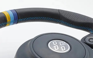 Greddy Steering Wheel Leather: Subaru BRZ (17-20), Toyota GT86 (17-21) & Toyota GR86 (22-24) w/ 3 Color Stitching and Stripe