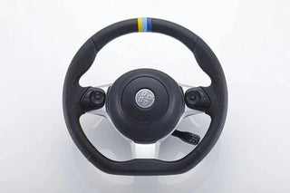 Greddy Steering Wheel Leather: Subaru BRZ (17-20), Toyota GT86 (17-21) & Toyota GR86 (22-24) w/ 3 Color Stitching and Stripe