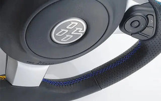Greddy Steering Wheel Leather: Subaru BRZ (17-20), Toyota GT86 (17-21) & Toyota GR86 (22-24) w/ 3 Color Stitching and Stripe