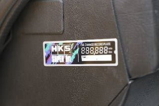HKS Oil Change Record Plate: Fits Most Models