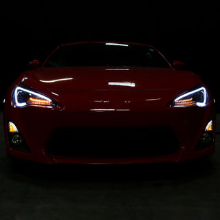 Spec D Projector Headlights w/ LED Light Bar (Glossy Black): Scion FRS 2013 - 2016