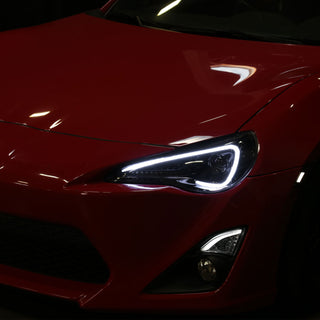 Spec D Projector Headlights w/ LED Light Bar (Glossy Black): Scion FRS 2013 - 2016