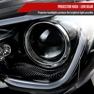 Spec D Projector Headlights w/ LED Light Bar (Glossy Black): Scion FRS 2013 - 2016