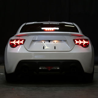 Spec D Lambo Style Sequential LED Tail Lights (Glossy Black /Clear Lens): Scion FRS & Subaru BRZ 2013 - 2016