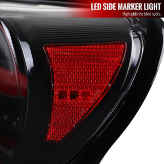 Spec D Lambo Style Sequential LED Tail Lights (Glossy Black /Clear Lens): Scion FRS & Subaru BRZ 2013 - 2016
