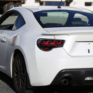 Spec D Lambo Style Sequential LED Tail Lights (Glossy Black /Clear Lens): Scion FRS & Subaru BRZ 2013 - 2016