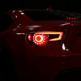 Spec D Sequential LED Tail Lights (Glossy Black /Clear Lens): Scion FRS & Subaru BRZ 2013 - 2016