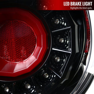 Spec D Sequential LED Tail Lights (Glossy Black /Clear Lens): Scion FRS & Subaru BRZ 2013 - 2016