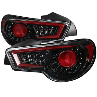 Spec D Sequential LED Tail Lights (Glossy Black /Clear Lens): Scion FRS & Subaru BRZ 2013 - 2016