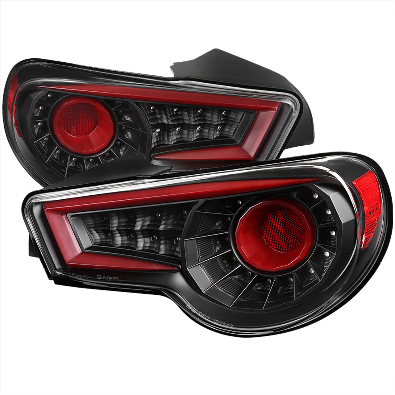 Spec D Sequential LED Tail Lights (Matte Black /Clear Lens): Scion FRS & Subaru BRZ 2013 - 2016