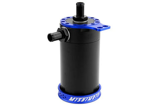 Mishimoto Universal Baffled Oil Catch Can: Fits Most Models Black w/ Blue Insert