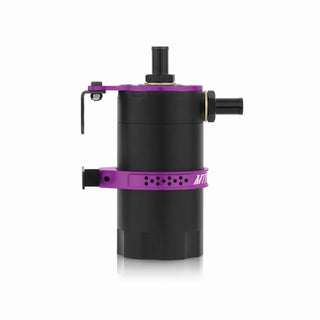 Mishimoto Universal Baffled Oil Catch Can: Fits Most Models Black w/ Purple Insert