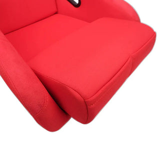 NRG Fiber Glass Fixed Back Racing Seat (LARGE) (RED): Fits Most Models