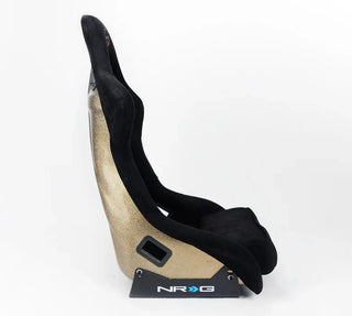 NRG Prisma Ultra Fixed Back Racing Seat: Fits Most Models w/ Gold Flake Shell