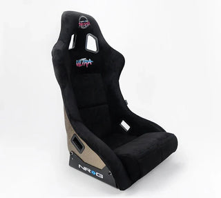 NRG Prisma Ultra Fixed Back Racing Seat: Fits Most Models w/ Gold Flake Shell