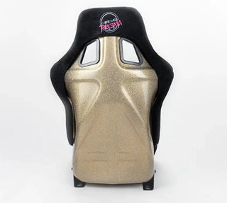NRG Prisma Ultra Fixed Back Racing Seat: Fits Most Models w/ Gold Flake Shell
