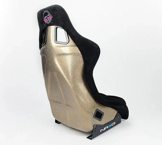 NRG Prisma Ultra Fixed Back Racing Seat: Fits Most Models w/ Gold Flake Shell