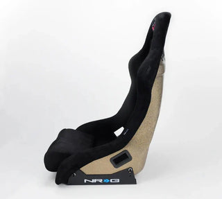 NRG Prisma Ultra Fixed Back Racing Seat: Fits Most Models w/ Gold Flake Shell Black Alcantara Medium