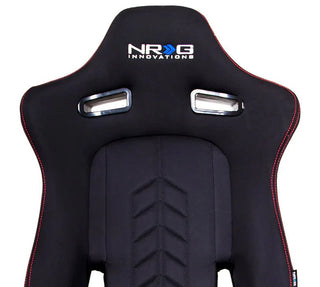 NRG Reclinable Bucket Seat Pair w/ Red Stitching and Arrow Cushion: Fits Most Models